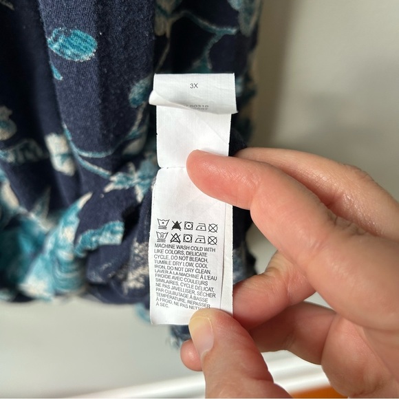 Lucky Brand viscose linen floral t-shirt - Picture 7 of 7